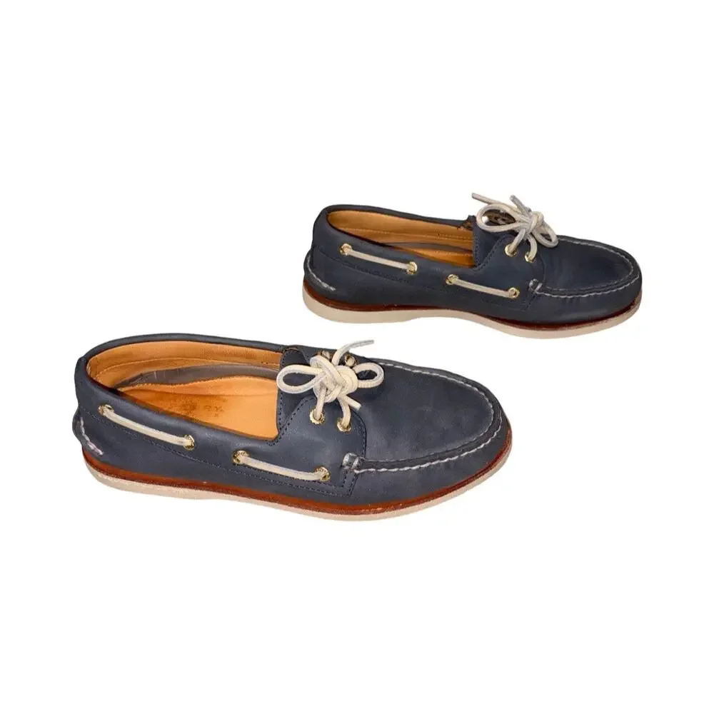 Sperry Gold Cup Blue Genuine Deerskin Leather Top-Sider Shoes Size: 8.5M Men's